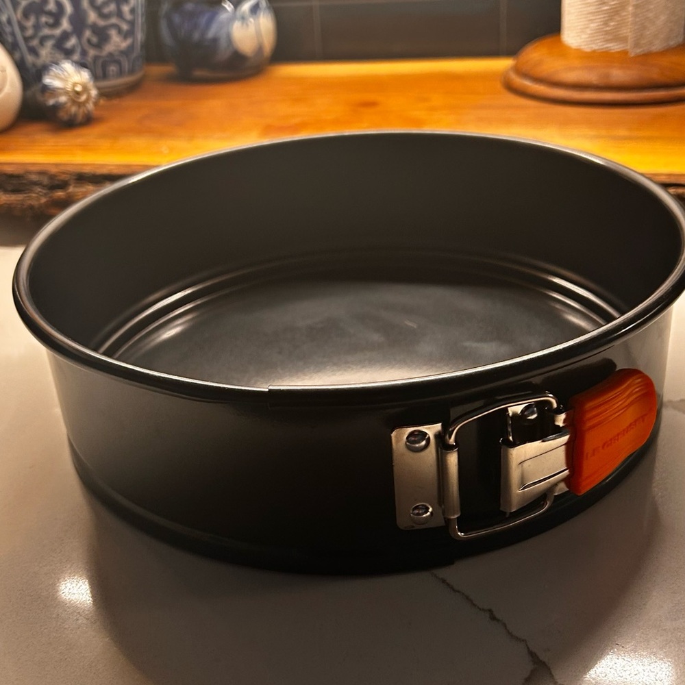 Le Creuset Black Springform Cake Pan with Orange Accent